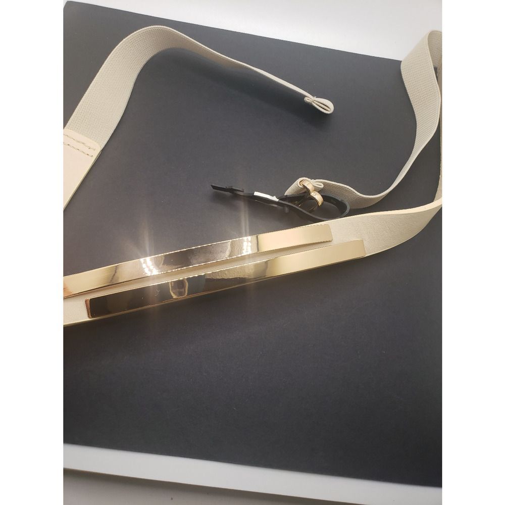 large cream and gold stretch belt